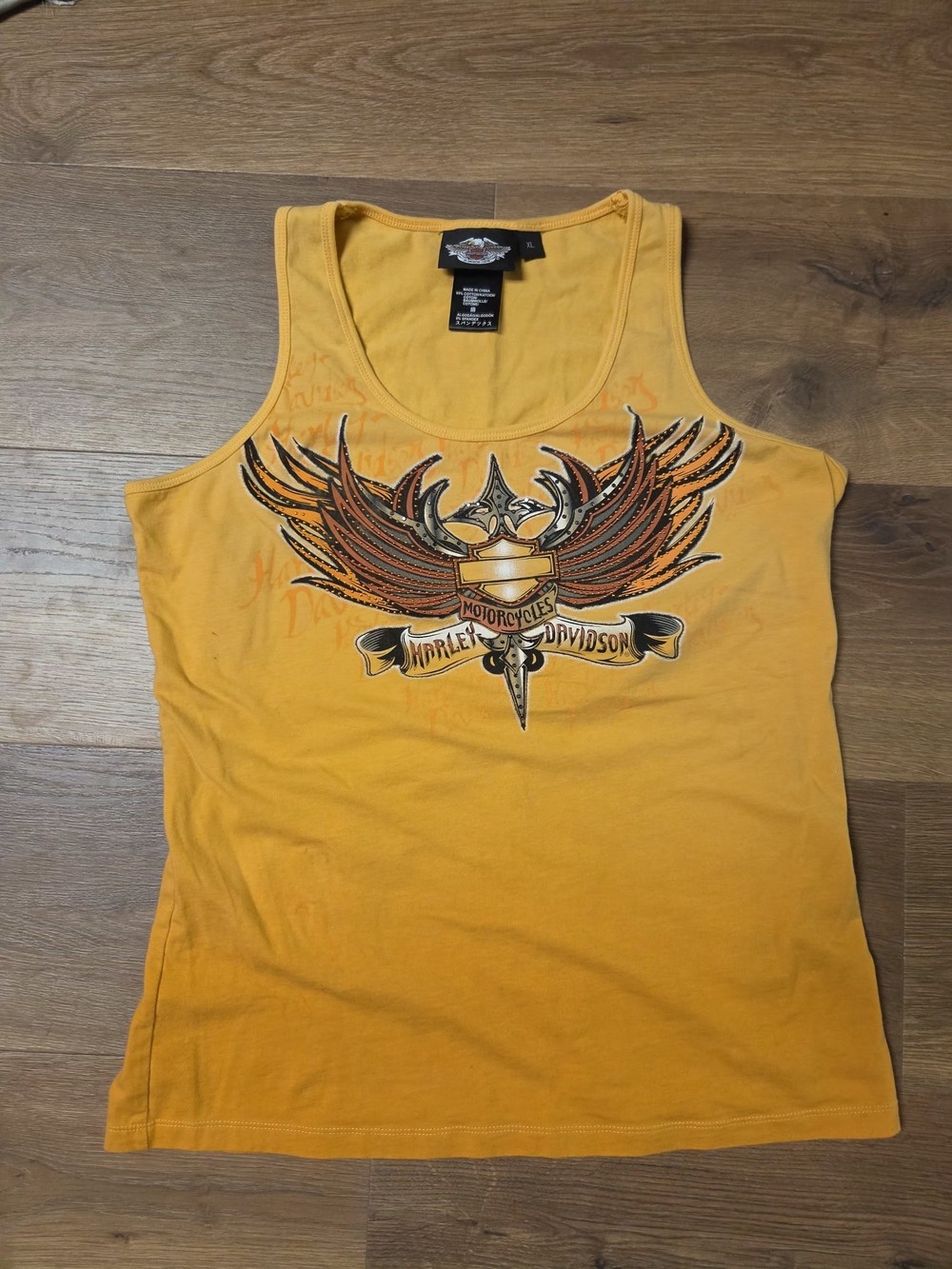 Harley-Davidson Women's Yellow Graphic Winged Shield Tank Top